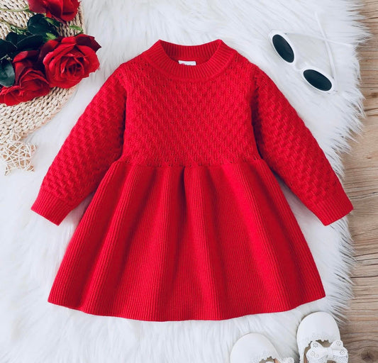 Baby Girl Red Sweater Dress