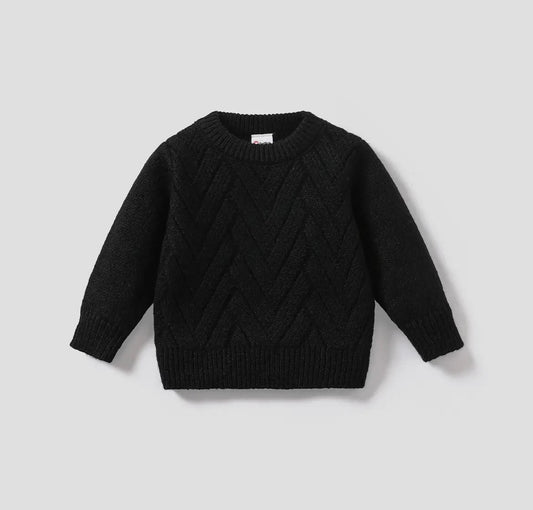 Black Textured Sweater