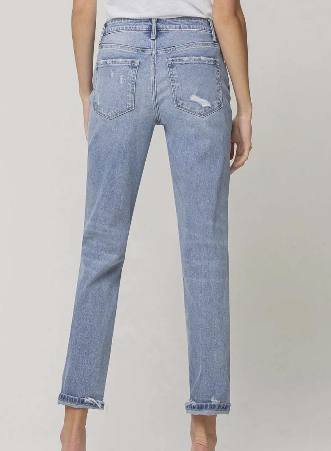 Vervet Button-Fly Boyfriend Jeans