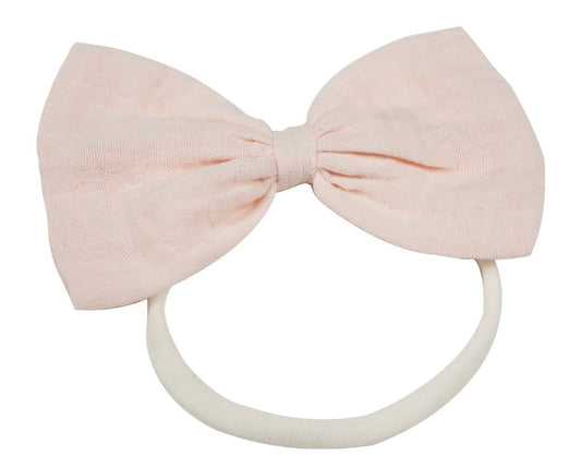Strap Bow Headband - Peach