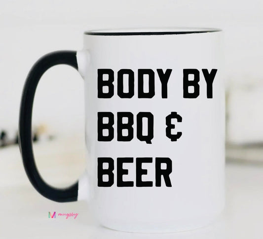 Body By BBQ & Beer Mug - 15 oz.