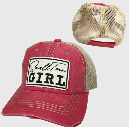 Ball Cap - Small Town Girl - Red